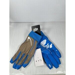 Size XL Mens Nike D-Tack x Off White Linemen Football Gloves Blue Brown Kakhi